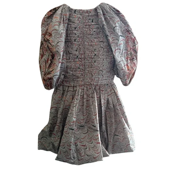 Ulla Johnson Gwen Blue Puff Sleeve Mini Dress Size Small (4) - Picture 8 of 10